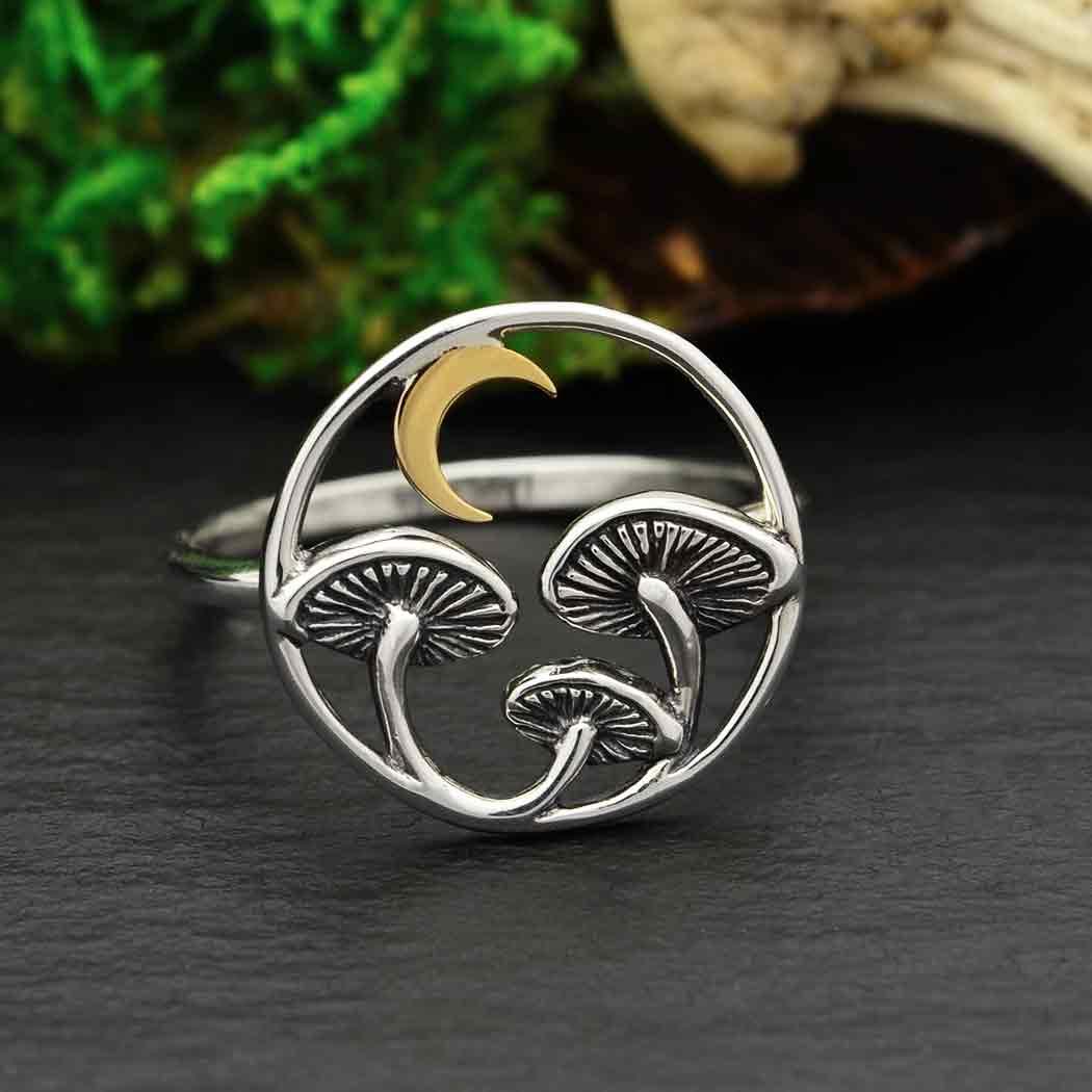 Mushroom Ring with Bronze Moon